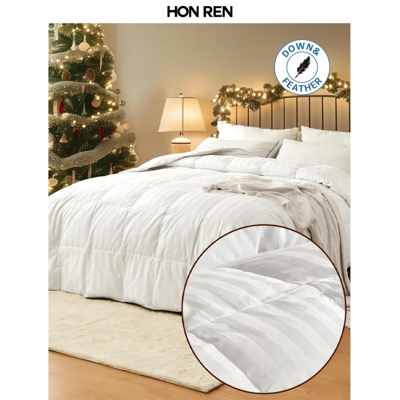 Hotel-Collection-Goose-Feather-Down-Comforter-All-Season-Duvet-Insert-with-Ultra-Soft-100-Cotton-Shell
