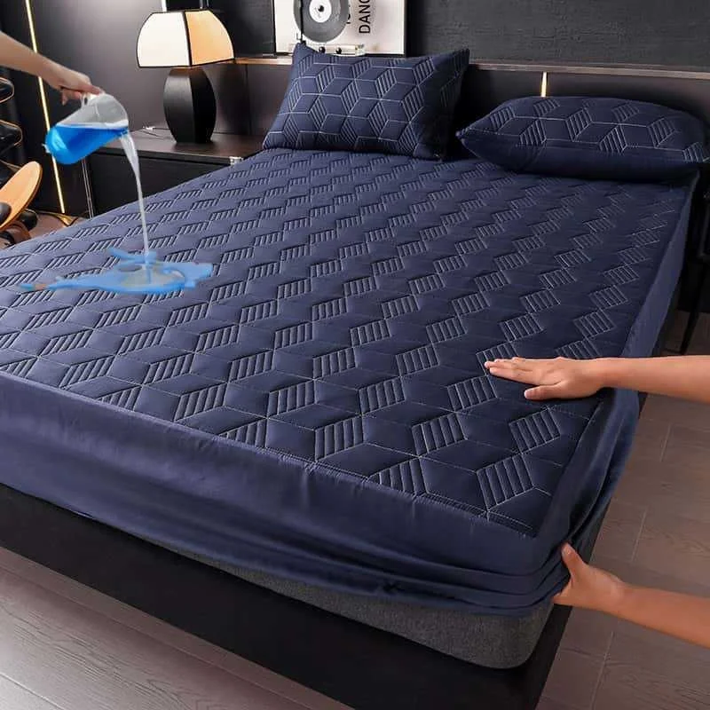 Hotel-Family-Hospital-Waterproof-Polyester-Quilted-Bedspread-Mattress-Protector-Pillow-Machine-washable-Anti-slip-Mattress-Cover