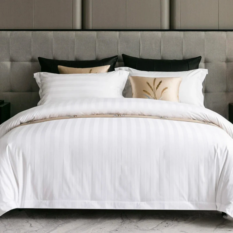 Hotel-Four-piece-Set-Pure-Cotton-60-count-Fabric-Bedding-Bed-Sheets-Duvet-Covers-Pillowcases