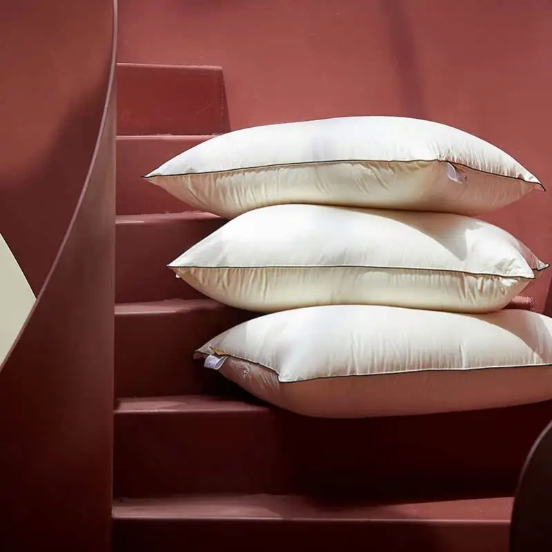 Hotel-Grade-Fluffy-Goose-Down-Feather-Pillow-Set-Cotton-Shell-Support-Sleep-Pillow