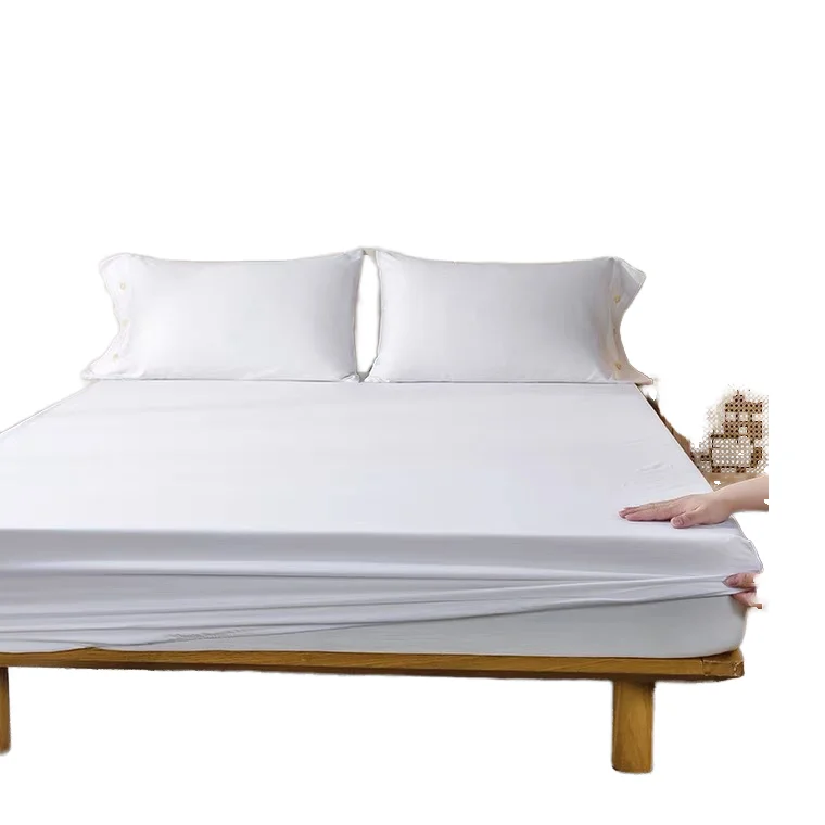 Hotel-Grade-Solid-Colour-Brushed-Breathable-200TC-100-Cotton-All-Season-Three-Piece-Fitted-Sheet-Four-Piece-Plain-Flat-Sheet