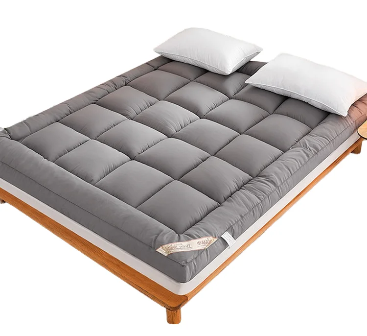 Hotel-Home-Thick-Mattress-Topper-King-Queen-Full-Microfiber-Polyester-Fill-with-Pillow-Top-Comfort-Cushioning