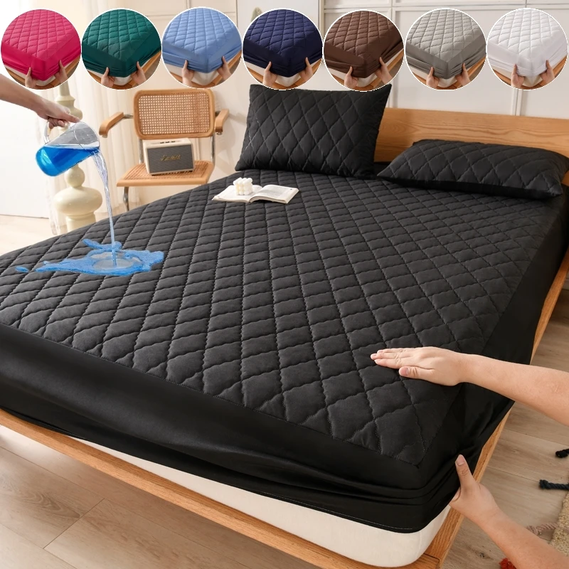 Hotel-Household-Plain-Color-Waterproof-Bed-Cover-Mattress-Protector-Bed-Sheet-Anti-Fouling-Waterproof-Bed-Cover-1
