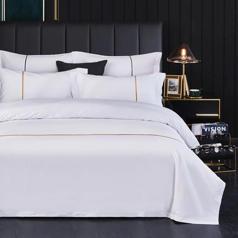 Hotel-Linen-Custom-Cotton-White-300TC-Satin-Woven-Bedding-Set-Quality-Modern-Style-Plain-Twin-Size-Flat-Fitted-Sheets-Home-Use