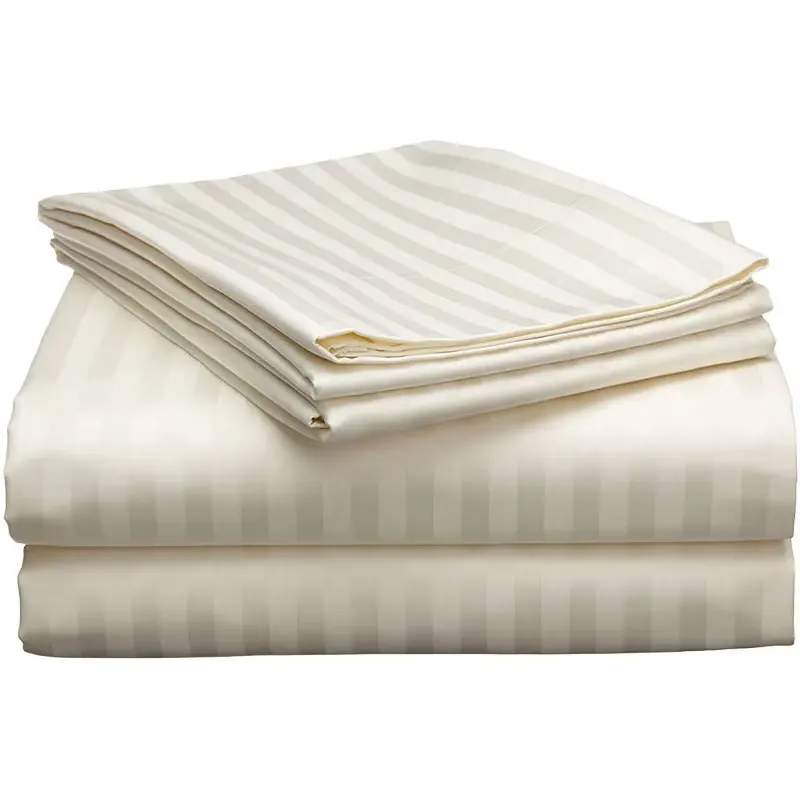 Hotel-Luxury-Cotton-Bed-Linen-Set-3cm-Stripe-Bedding-Set-4pcs-Cotton-Quilt-Cover-King-Size-Bedsheet-Sets