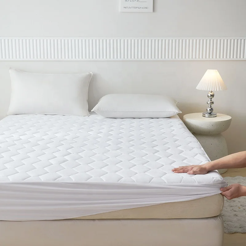 Hotel-Plain-Color-Hypoallergenic-Mattress-Pad-Cover-Waterproof-Mattress-Protector