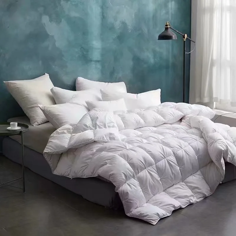 Hotel-Quality-Comfort-100-Cotton-All-Season-Quilted-Goose-Down-Duvet-King-Size-Comforter