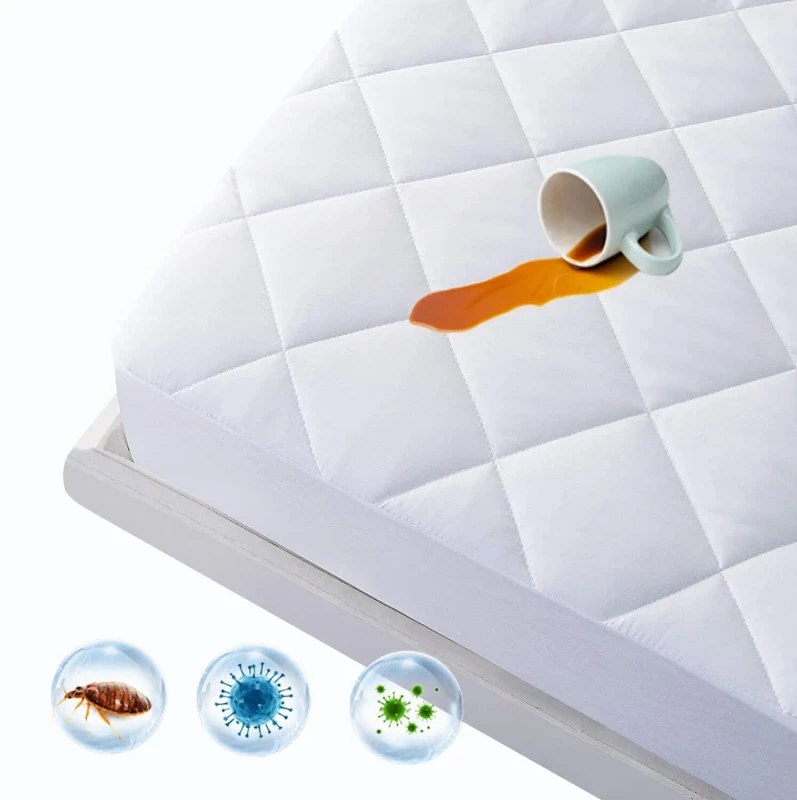 Hotel-Safe-Waterproof-Quilt-Mattress-Covers-Protectors-Bed-Bug-Proof-Water-Resistant-Bed-Fitted-Sheet-Plain-Much-Safer-for