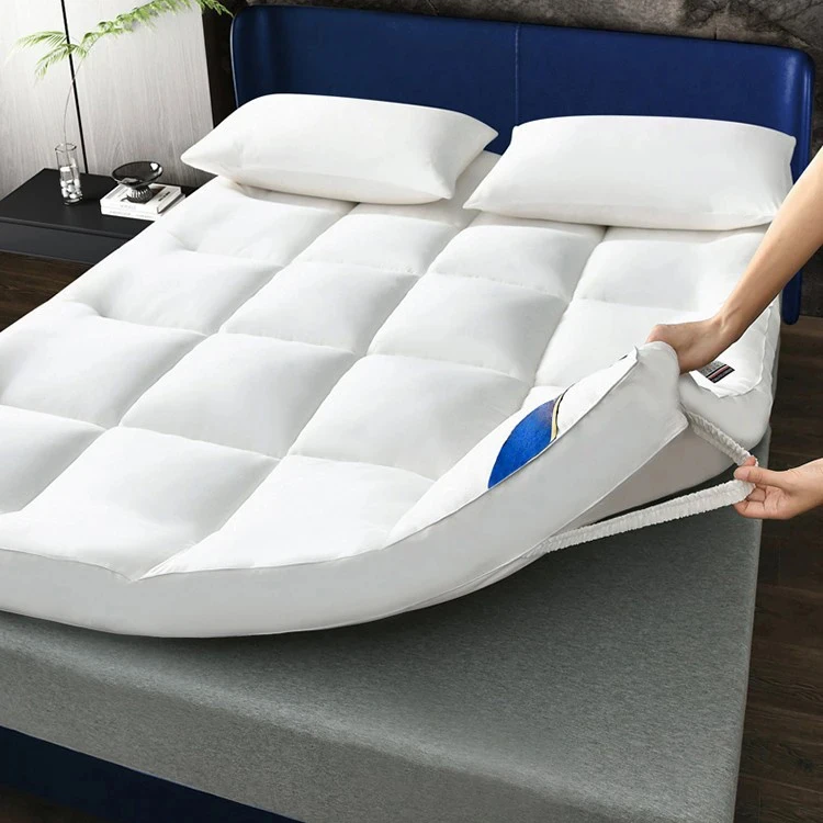 Hotel-Stock-White-Microfiber-Quality-Extra-Thick-Support-Custom-Mattress-Topper