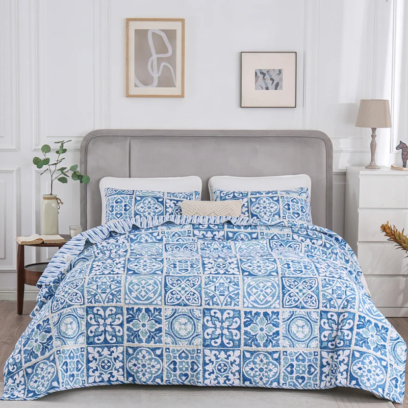 Hotel-Supply-Queen-Size-3-Pc-Bedspread-Set-Lightweight-Cotton-Coverlet-for-All-Season-Use-Bulk-Price