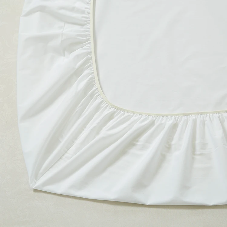 Hotel-White-Disposable-Plain-Style-50-Cotton-50-Polyester-Percale-Fitted-and-Flat-Sheets-for-Hospital-Use