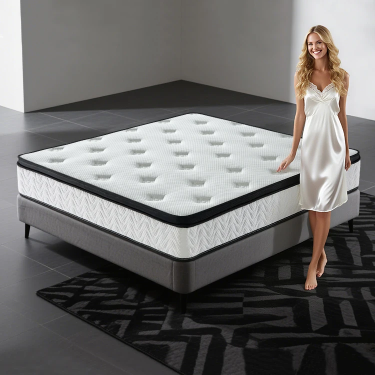 Hybrid-Mattress-King-Queen-Size-Knitted-Polyester-Cover-Cotton-Fill-OEM
