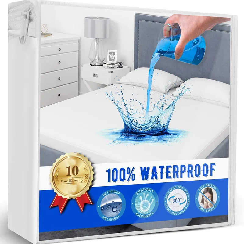 Hypoallergenic-100-Waterproof-Knitted-Mattress-Cover-Protector-Terry-Towel-Style-Fitted-Sheet-For-In-Home-Elderly-Care