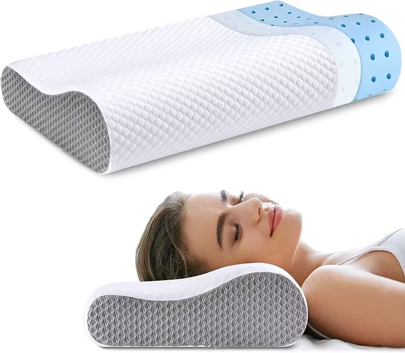 Hypoallergenic-Reversible-Gel-Memory-Foam-Latex-Pillow