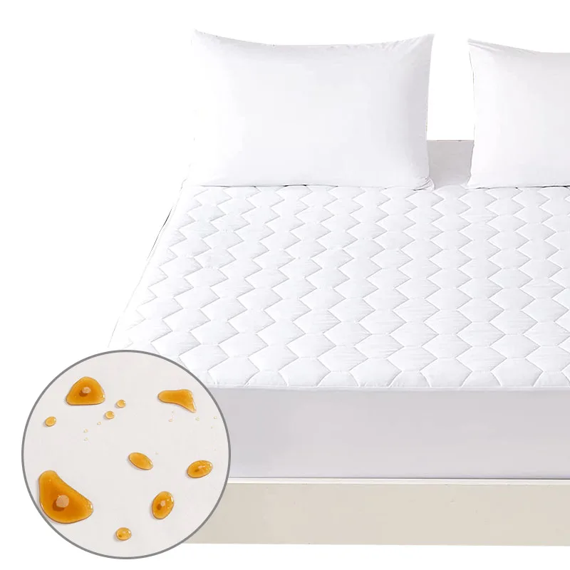 Hypoallergenic-Waterproof-Mattress-Protector-Terry-Polyester-Breathable-Mattress-Topper