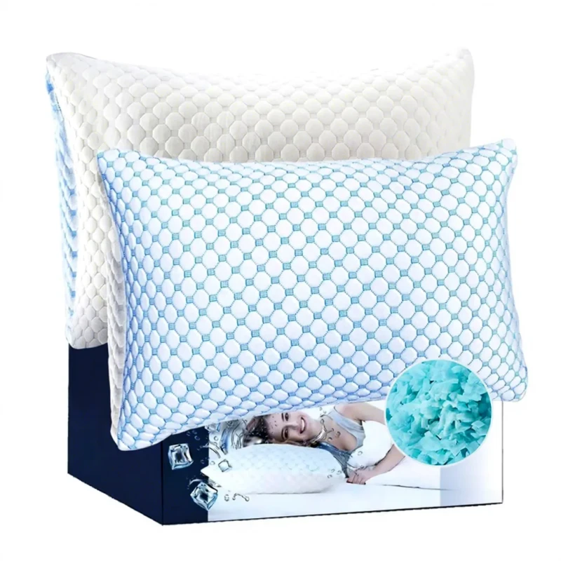 Ice-Fiber-Cooling-Shredded-Memory-Foam-Pillow-Adjustable-Loft-Neck-Support-Sleeping-Bedding-Breathable-Pillows