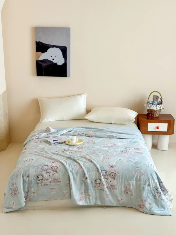 Ice-Silk-Quilt-Ultra-Soft-Silky-Smooth-Cooling-Fiber-Mulberry-Silk-Fill-Breathable-Lightweight-Summer