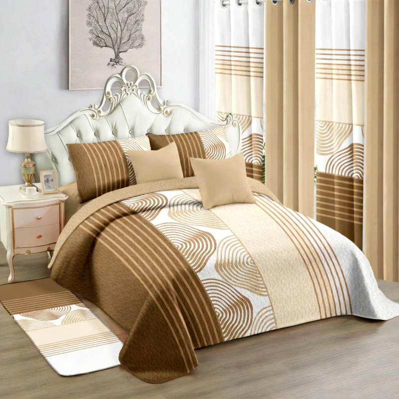 In-Stock-12-Piece-King-Size-Quilted-Bedspread-Sheet-Set-Floral-Pattern-Patchwork-Stitching-Technics-for-Home-Use