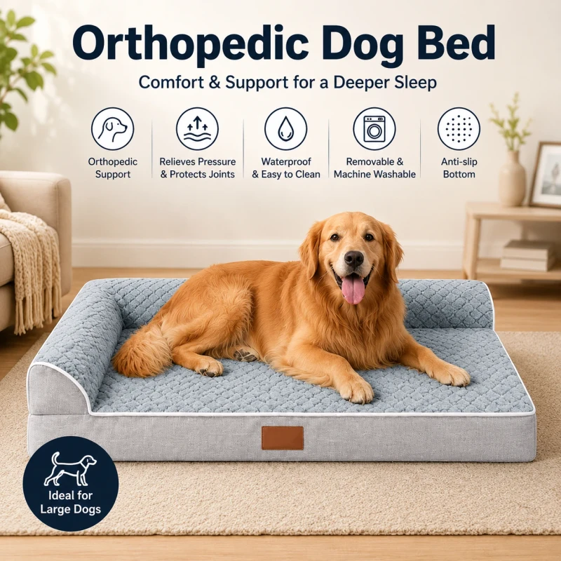 Indoor-Super-Soft-Velvet-Pet-Dog-Bed-Non-Slip-Bottom-Washable-Luxury-Orthopedic-Dog-Bed