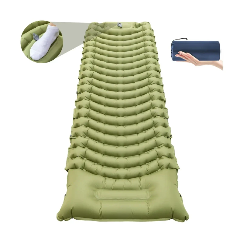 Inflatable-Heart-Shaped-Camping-Mattress-with-Foot-Pump-for-Eco-Friendly-Camping-and-Hiking