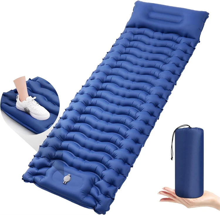 Inflatable-Ultralight-Camping-Sleep-Pad-with-Attached-Pillow-and-Customizable-Logo