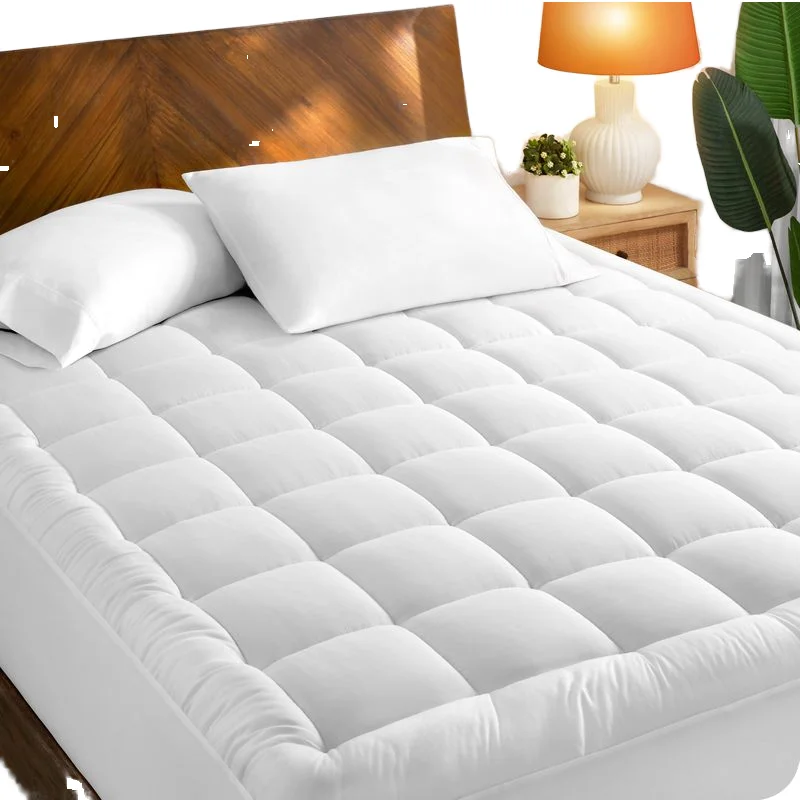Inner-Double-Layer-Mattress-Topper-White-Duck-Feather-Down-Filling-100-Cotton-Down-Proof-Cover-for-Home-and-Hotel