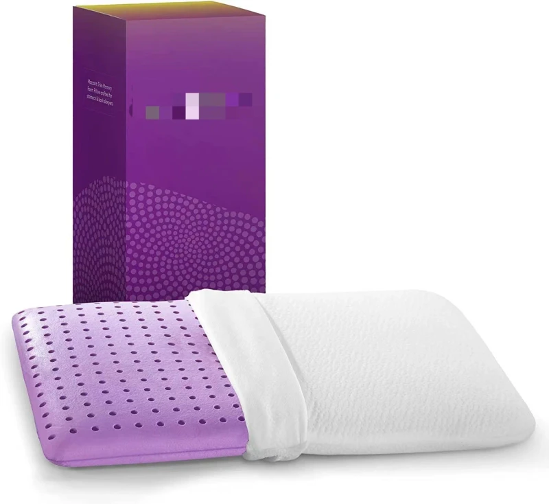 Innovative-Breathable-Micro-Channels-Lavender-Infused-Ventilated-Lavender-Memory-Foam-Pillow-Ultra-Slim-Pillow