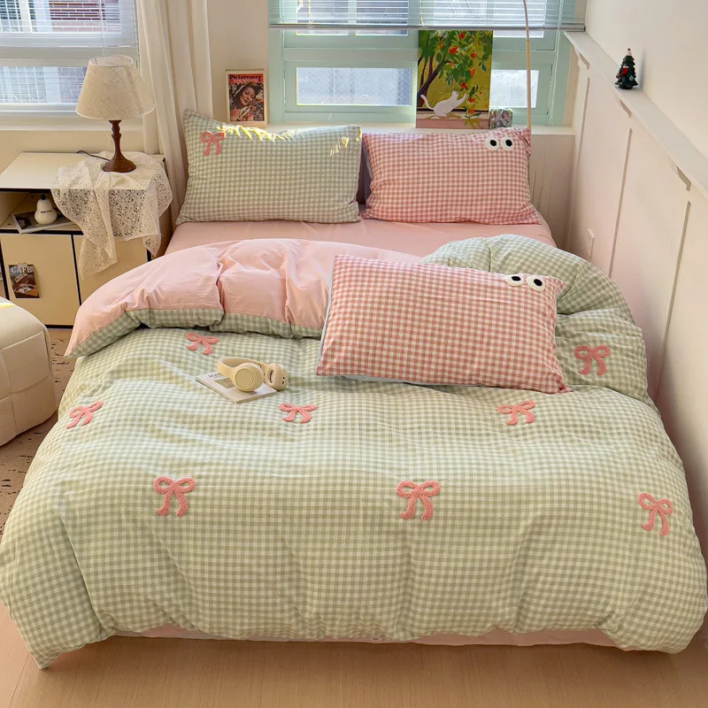 Ins-Princess-Style-Bedding-Sets-Ruffle-Blue-Pink-Girls-Quilt-Cover-Romantic-Bed-Sheet-Set-Duvet-Cover-With-Pillowcases-4pcs