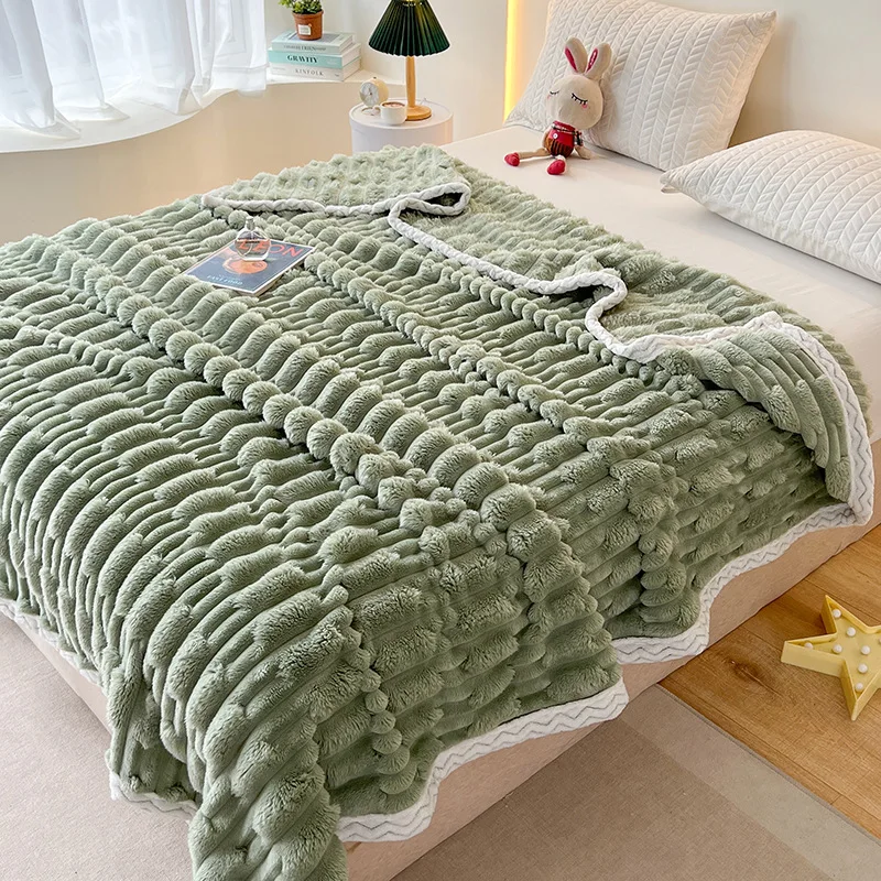 Ins-Solid-Color-RabbitFur-Plush-Blanket-Woven-Thickened-Spring-Nap-Air-Conditioning-Blanket-Cross-Border-Throw-for-Bed-Blanket