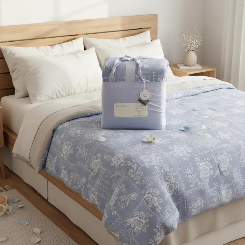 Ins-Style-Floral-Bedding-Set-Self-Fabric-Bag-Quilt-Floral-Pattern-Printed-Double-layer-Bedding-Set-Quilt-Soft-Beautiful-Quilt
