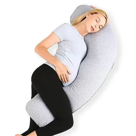 J-Shaped-Maternity-Soft-Body-Pillow-Pregnancy-Pillow-Side-Sleeping-With-Cover-for-Head-Neck-Belly-Support