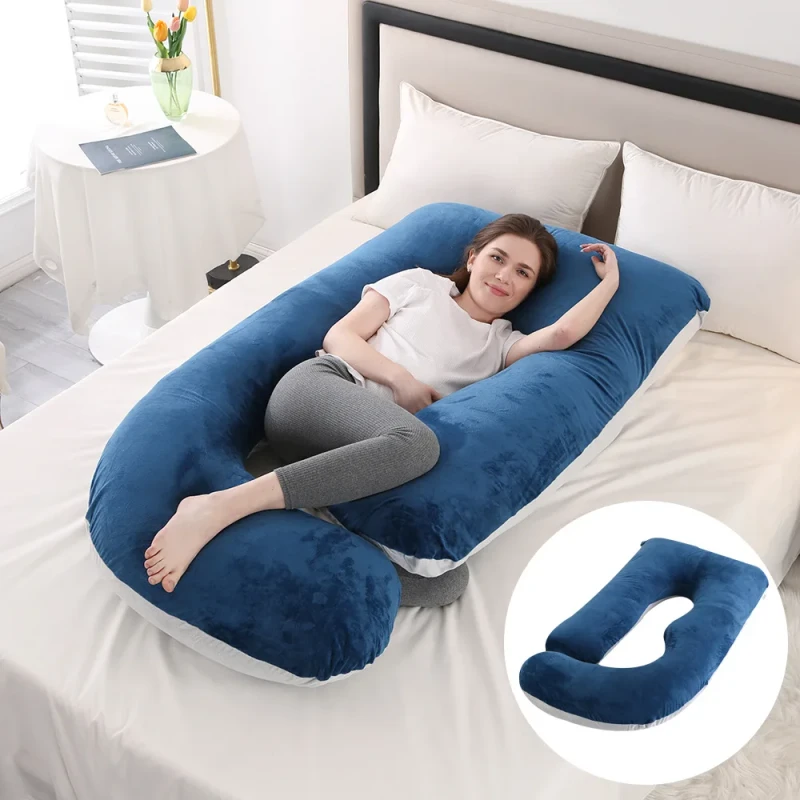 J-Shaped-Pregnancy-Pillow-for-Sleeping-Maternity-Side-Sleeper-Pillow-with-Waist-and-Belly-Support-Removable-Washable-Cover