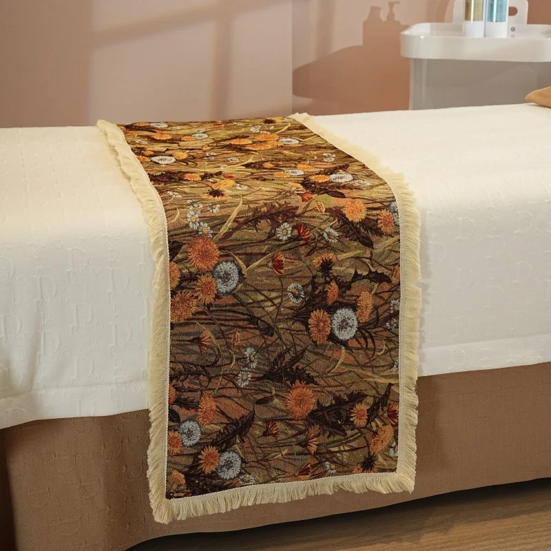 Jacquard-Nordic-Bed-Runner-Floral-Thermal-Breathable-Bed-Scarfs-Tassel-End-Towel-for-Bedding-Set