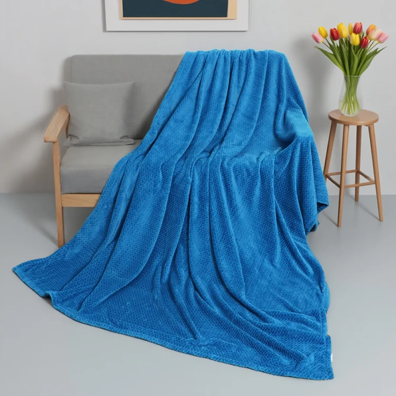 Jacquard-Solid-Wheat-Blue-Throw-Blanket-100-Poly-Super-Soft-Cozy-Home-Bedding-Decorative-Modern-All-Season