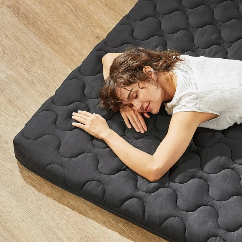Japanese-Futon-Mattress-Topper-3-Thick-Portable-Sleeping-Pad-Breathable-Foldable-High-Density-Foam-Microfiber-Tatami-Mat