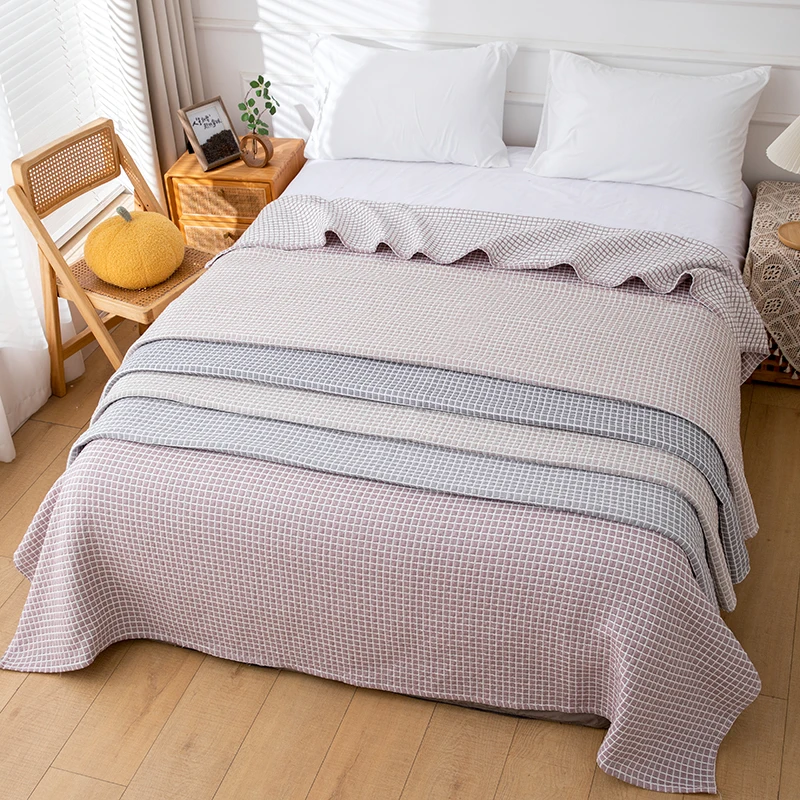 Japanese-Zen-Korean-Style-Woven-Throw-Blanket-Cotton-Polyester-Custom-Pattern-for-Tatami-Room-Decor
