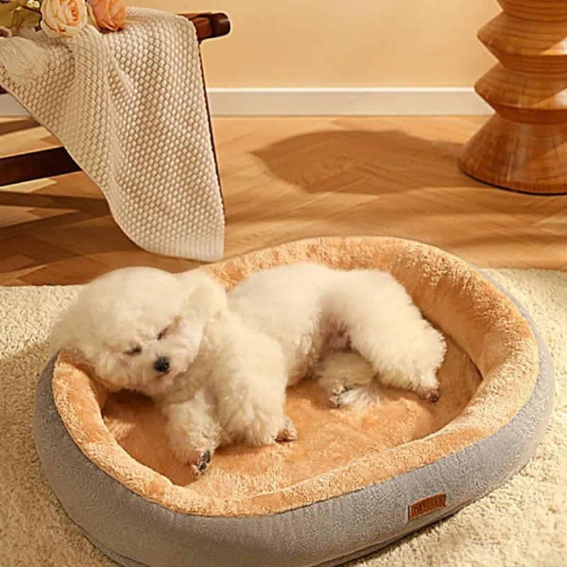 Keep-Warm-Orthopedic-Dog-Bed-Detachable-Cleaning-Non-slip-Bottom-Removable-Cover-Large-Dogs-LinenCotton-Print-Luxury