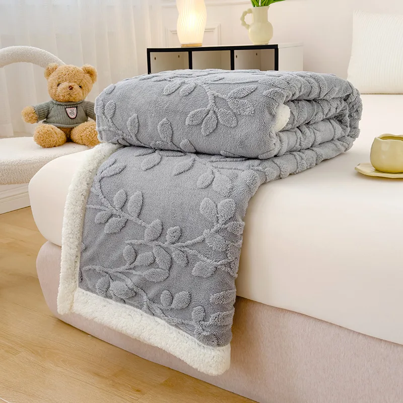 Kimberels-Poem-Solid-Color-Lamb-Sherpa-Thickened-Tuff-Fleece-Jacquard-Cute-Pattern-Coral-Flannel-Sofa-Bed-Cover-Blanket-Modern