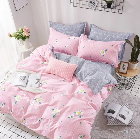 King-Queen-Single-Duvet-Cover-Sheet-Pillow-case-Set-100-Cotton-Breathable-Floral-Bedding-Sets-with-Zipper-Closure-Quilt-Set