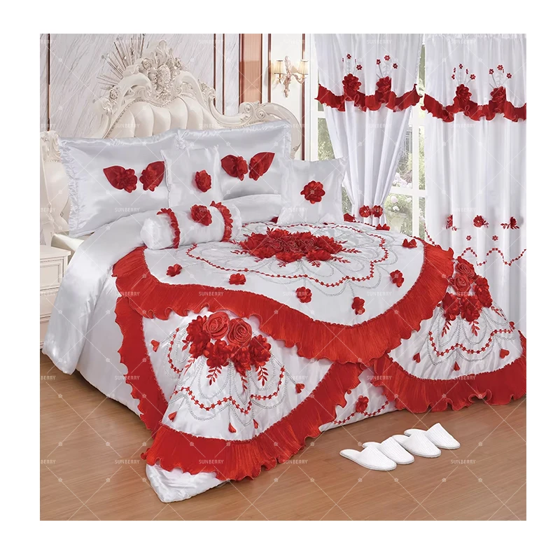 King-Size-10-Piece-Comforter-Set-Wedding-Bedding-Set-with-Curtains-Lace-Princess-Wedding-Comforter-Set-with-Slippers