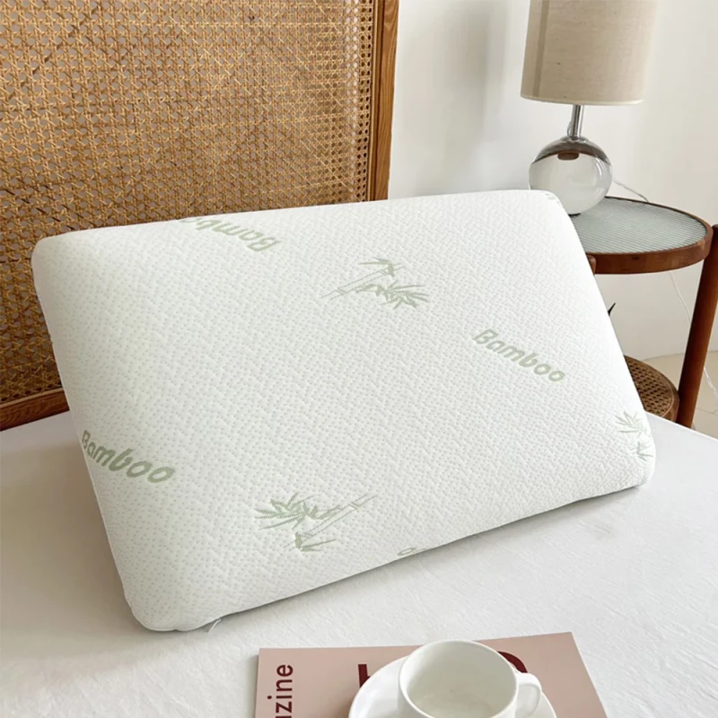 King-Size-40-70cm-Bread-Shape-Soft-Comfortable-Hotel-Memory-Foam-Pillow-For-Sleeping-White-Washable-Bamboo-Pattern-Neck-Pillow