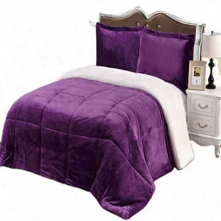 King-Size-Bed-Comforter-Set-100-Polyester-Flannel-Fabric-bed-comforter-set