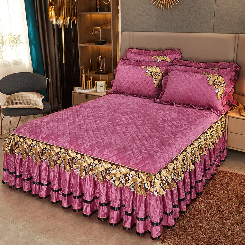 King-Size-Bed-Skirt-Bedding-Set-King-Size-Winter-Lace-European-Thickened-Bedspread-Bed-Cover-for-Home-Hotel