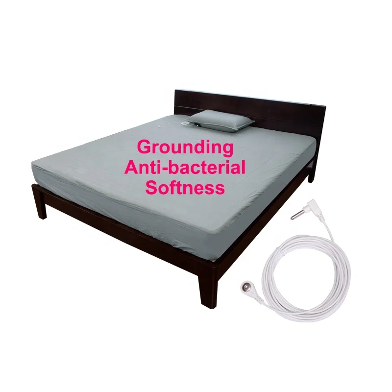 King-Size-Customized-Silver-Fiber-EMF-Shielding-Grounding-Fitted-Sheet-With-Organic-Cotton-Including-Cord-and-Plug