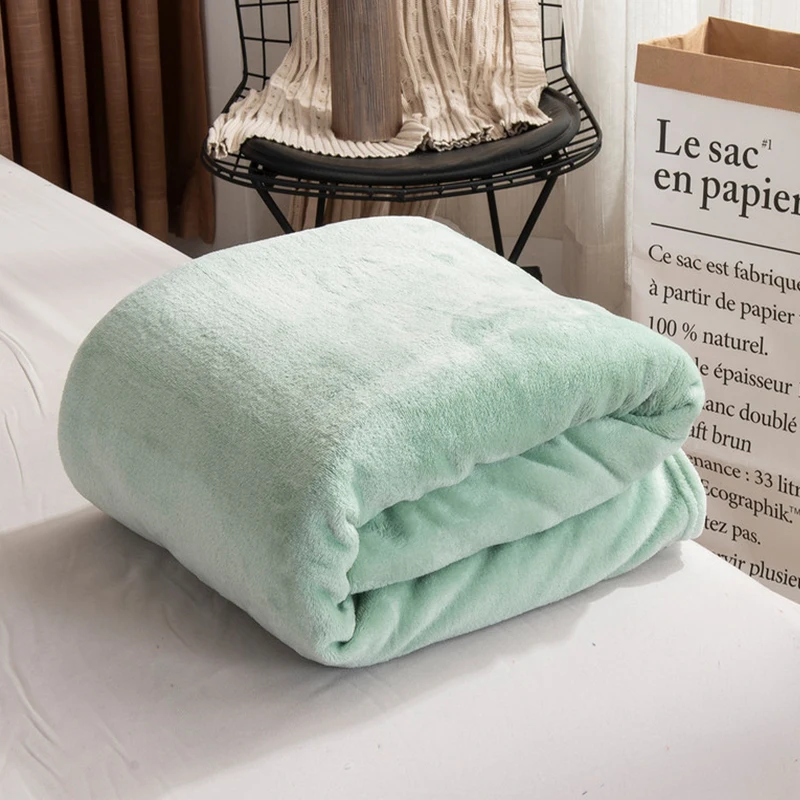 King-Size-Faux-Fur-Throw-Blanket-Striated-Solid-Thick-Single-Layer-Flannel-Throw-Blanket