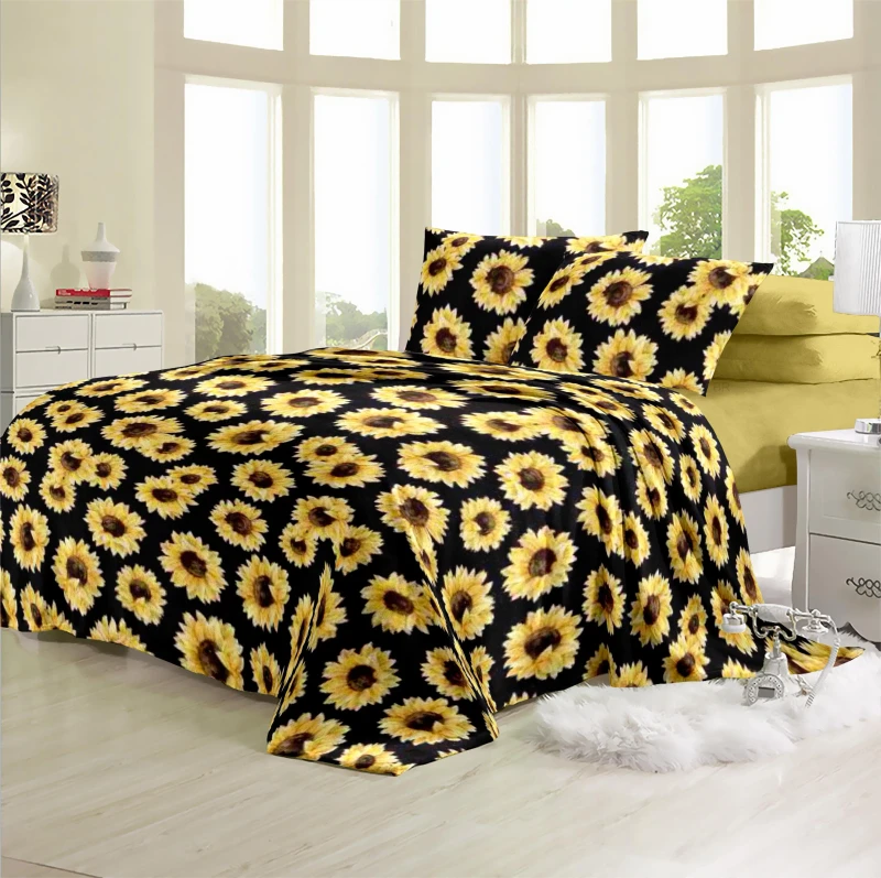 King-Size-Sunflower-Flannel-Blanket-100-Polyester-Soft-Silky-Printed-Big-Flower-Home-Bedding-for-Bed-Travel