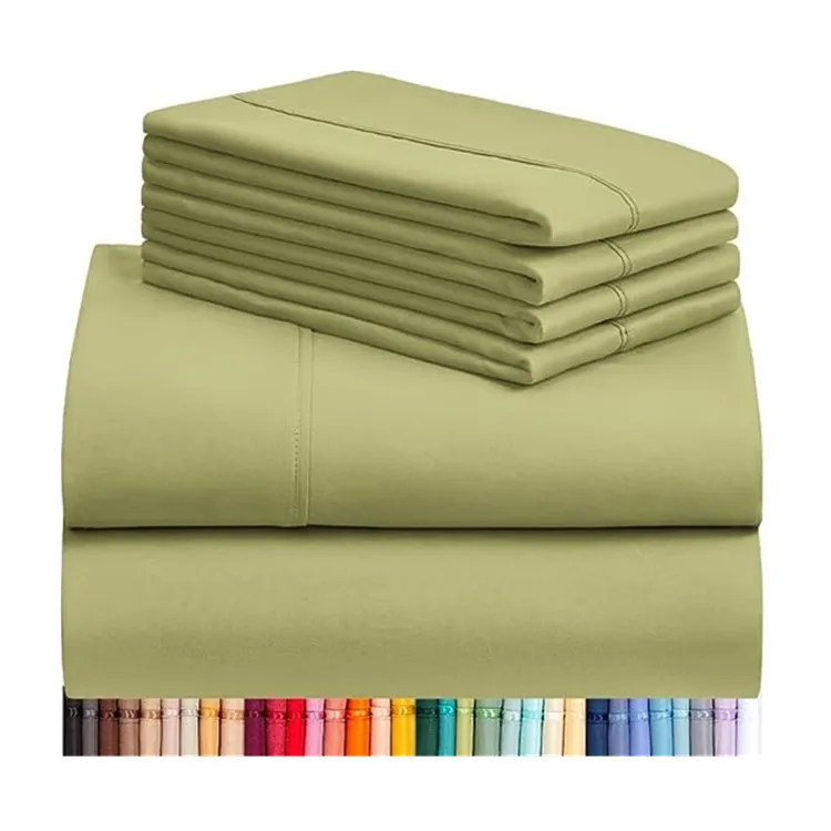 King-Size-Woven-Fitted-Sheet-Set-18-Depth-Eco-Friendly-Microfiber-Polyester-Smooth-Wrinkle-Free-Pack-6-Includes-Flat-Sheet