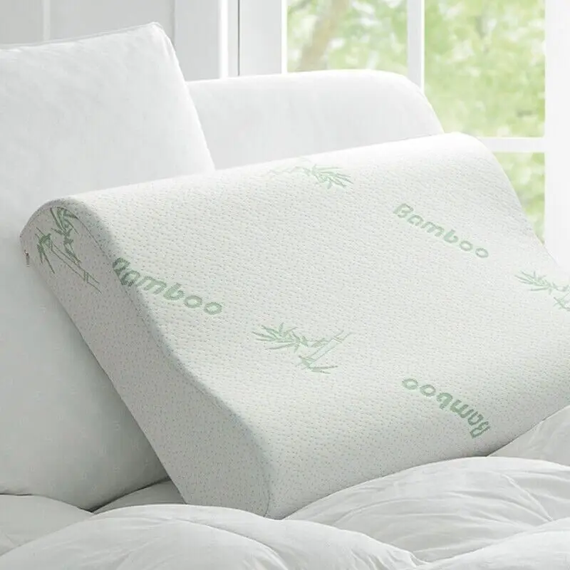 Knitted-Bamboo-Fiber-Fabric-Wave-Pillow-Anti-Snoring-Cervical-Memory-Foam-Contour-Pillow-With-Washable-Case