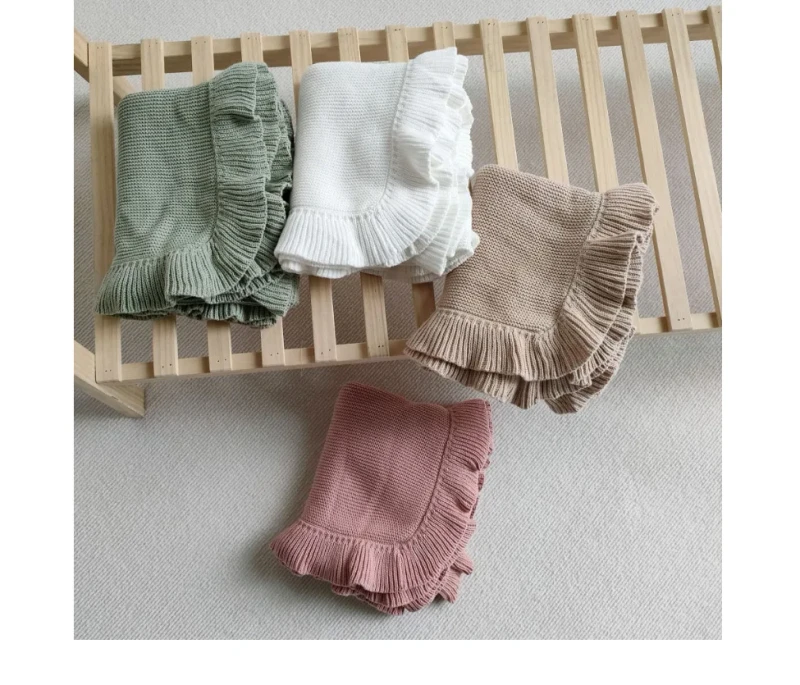 Knitted-Cotton-Baby-Blanket-Newborn-Ruffle-Swaddle-Wrap-Infant-Receiving-Crib-Stroller-Quilt-Bedding