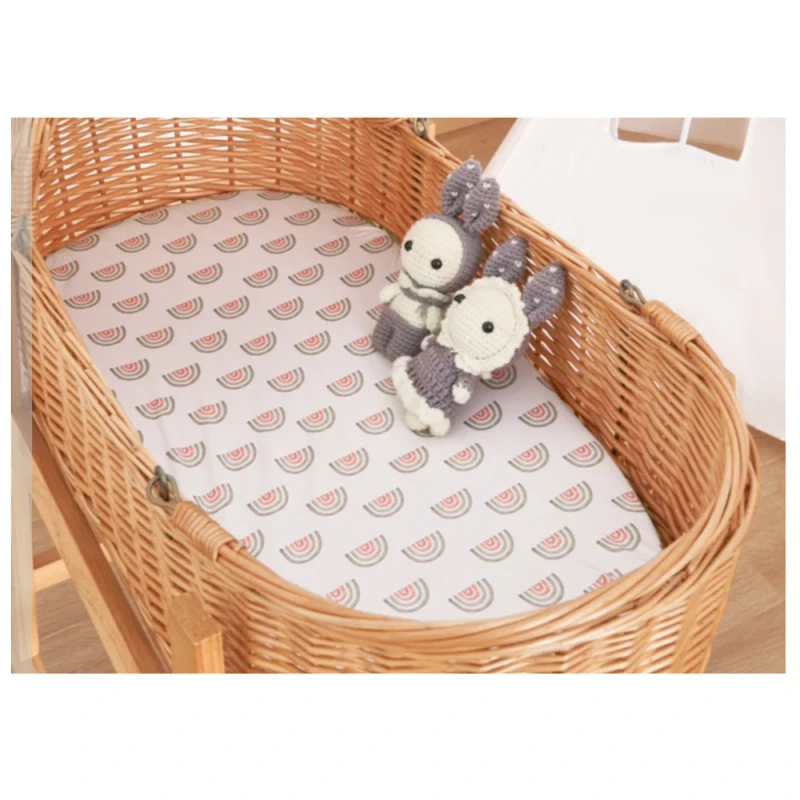 Knitted-Polyester-Kids-Bed-Sheet-Cover-Soft-Baby-Crib-Sheet-with-Woven-Technics-Wearable-Bedding-Set